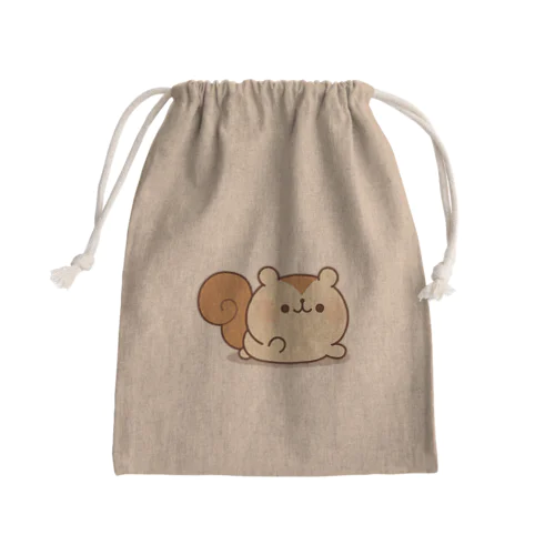 甘えんぼリスさん　ごろんver. Mini Drawstring Bag