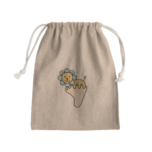 あしゆびらいおん(ブルー) Mini Drawstring Bag