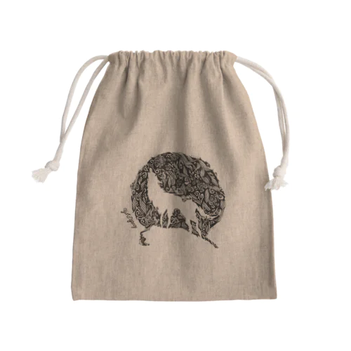 月夜の遠吠え　陰 Mini Drawstring Bag