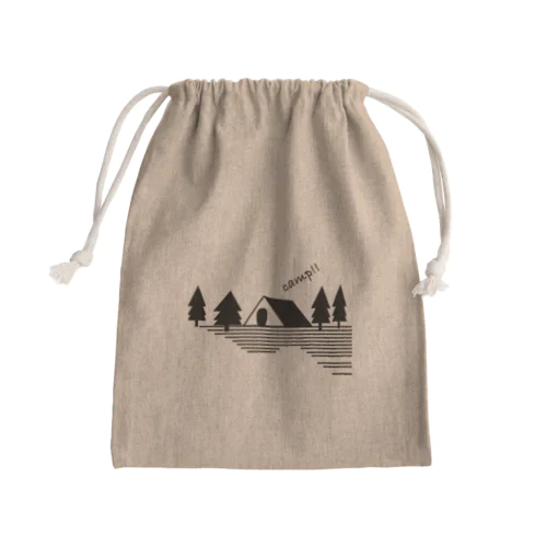 キャンプ２ ブラック Mini Drawstring Bag