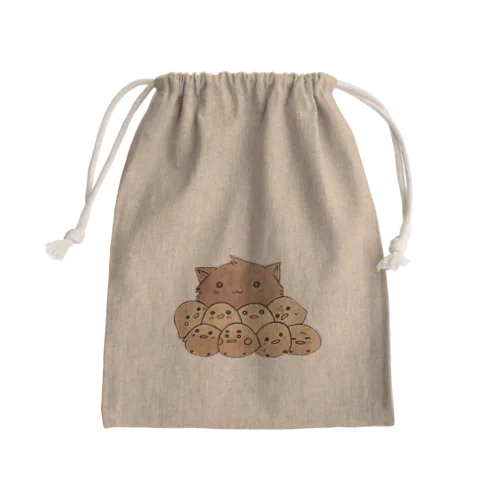 ひよこぬこ Mini Drawstring Bag