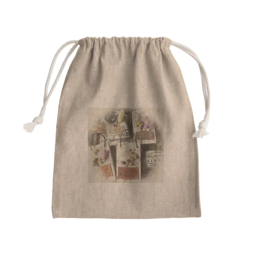 フラワーコレクション・イラスト風（丸型） Mini Drawstring Bag