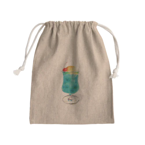 クリームソーダ  (青) Mini Drawstring Bag