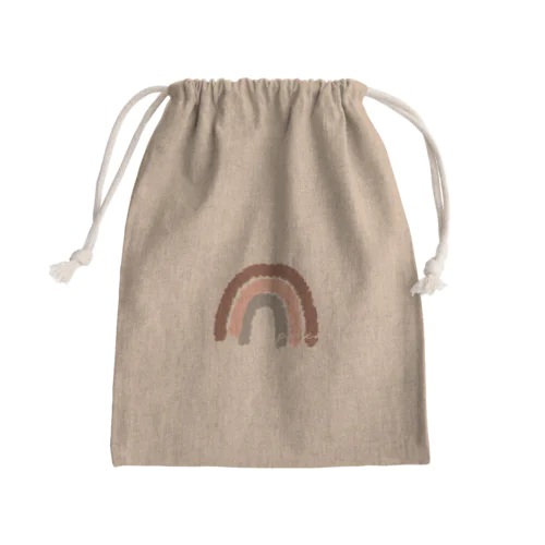 beige_Rainbow Mini Drawstring Bag