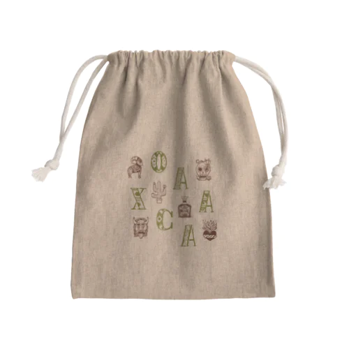 🌍 世界のまち 🇲🇽 メキシコ・オアハカ (イエロー) Mini Drawstring Bag