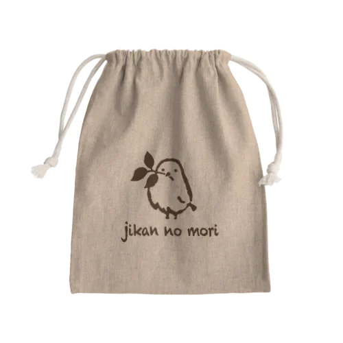 木の葉と時間の森の小鳥 Mini Drawstring Bag