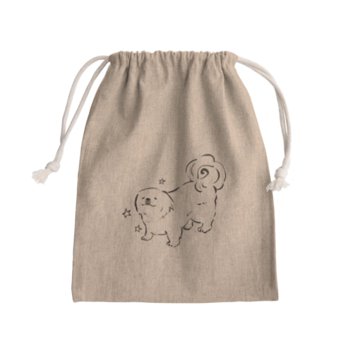 ペキニーズのばにらちゃん Mini Drawstring Bag