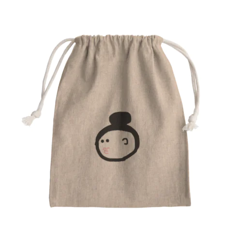 お団子頭の人 Mini Drawstring Bag