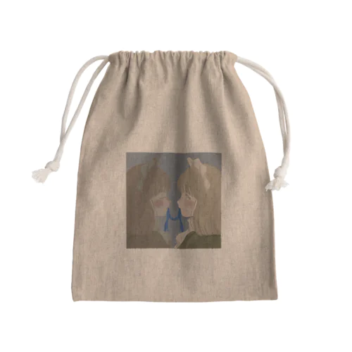 めいどたちと青いリボン。 Mini Drawstring Bag