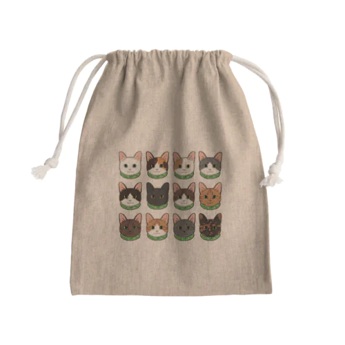 日本の猫たち Mini Drawstring Bag