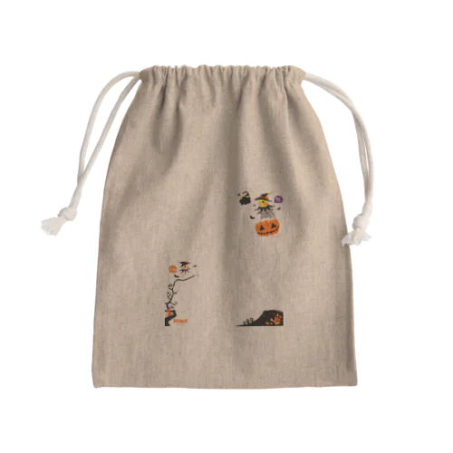 Flying Pumpkin オカメインコのハロウィン 大きめワンポイント系 0461 Mini Drawstring Bag