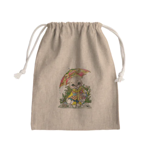 傘ねこ Mini Drawstring Bag
