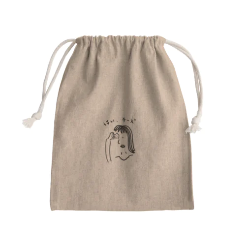 はいチーズかちゃ Mini Drawstring Bag