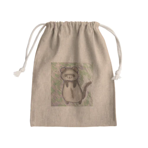 フェレットのしずくさん　きんちゃく Mini Drawstring Bag