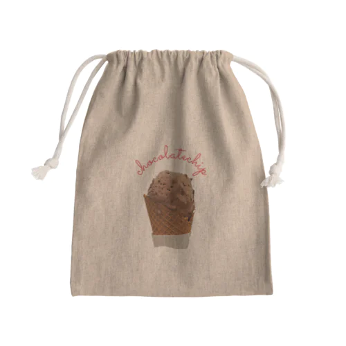 chocolate chip ice cream Mini Drawstring Bag