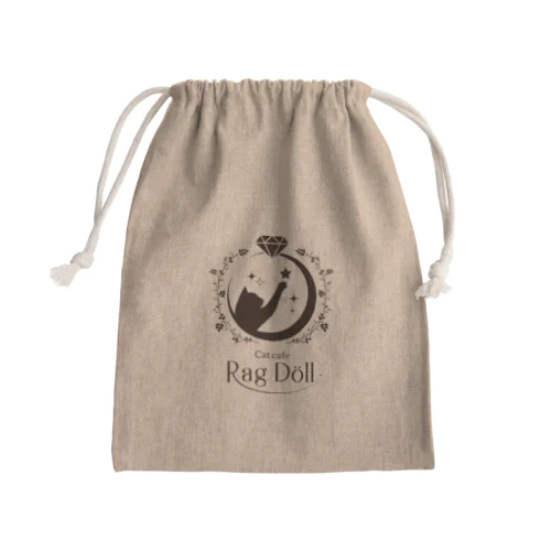 猫カフェラグドールロゴBK Mini Drawstring Bag