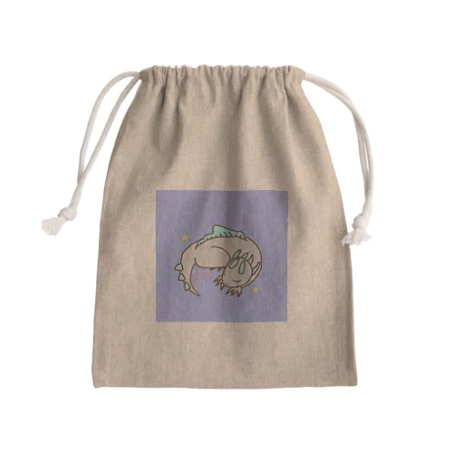 [おやすみ恐竜】 Mini Drawstring Bag