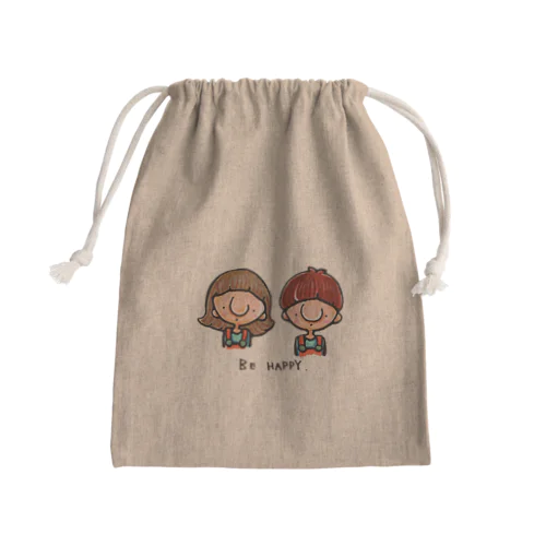 BE HAPPY Mini Drawstring Bag