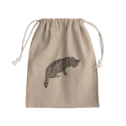 猫A Mini Drawstring Bag