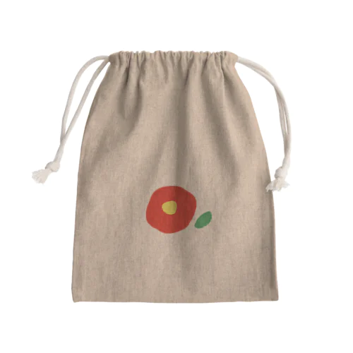 椿（赤） Mini Drawstring Bag