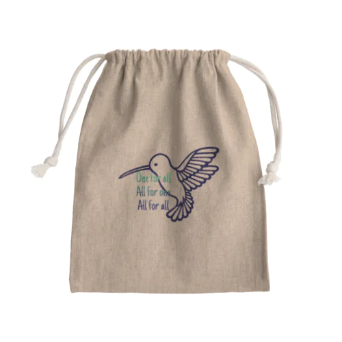 ハチドリさん① Mini Drawstring Bag