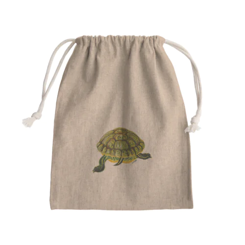 ミシシッピアカミミガメ 後ろ姿 Mini Drawstring Bag