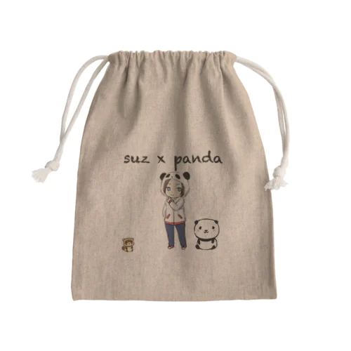 たぬきがかわいそうきんちゃく Mini Drawstring Bag