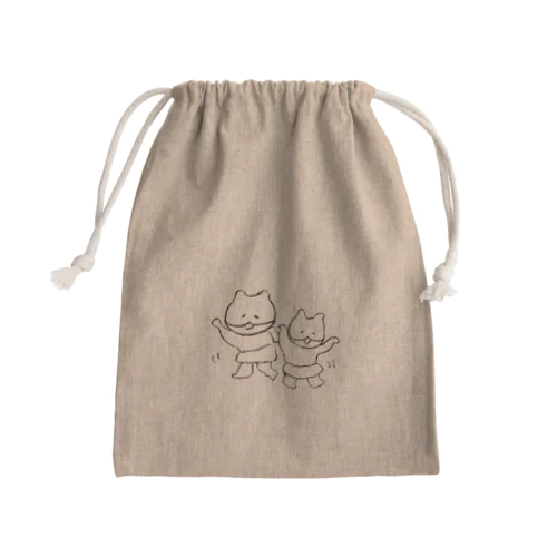 もん太郎 と もん助 Mini Drawstring Bag