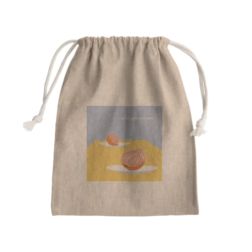 玉ねぎが目にしみる Mini Drawstring Bag