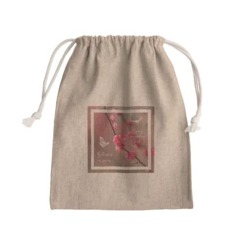 梅に鶯、華に蝶 Mini Drawstring Bag