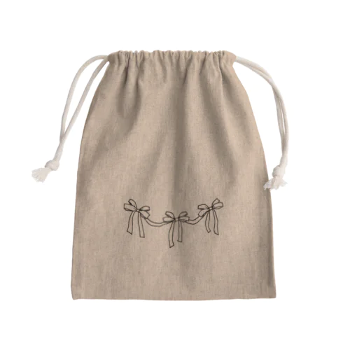 ふんだんにリボン Mini Drawstring Bag