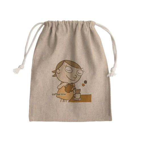 coffee time コーヒーカラー Mini Drawstring Bag