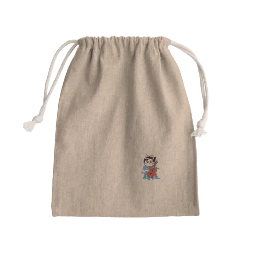 さいにゃんグッズ ブルー Mini Drawstring Bag