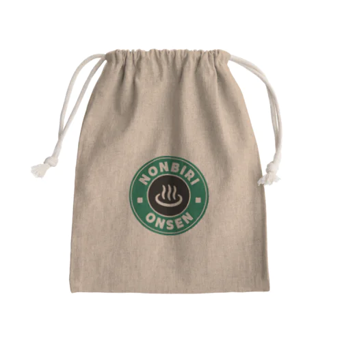 のんびり温泉 Mini Drawstring Bag