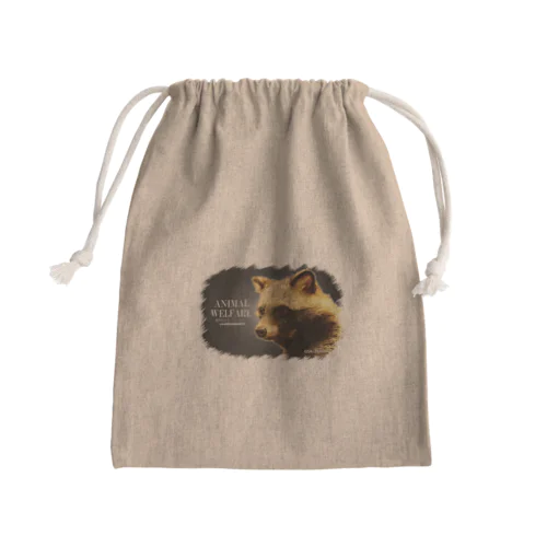 ANIMAL WELFARE　たぬき Mini Drawstring Bag