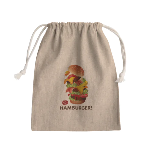 デカ盛りハンバーガー ! Mini Drawstring Bag