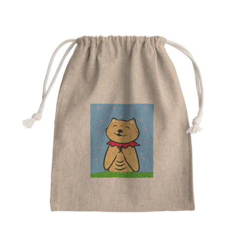 猫地蔵 Mini Drawstring Bag