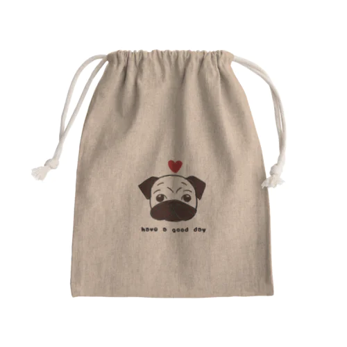 毎日にパグ Mini Drawstring Bag