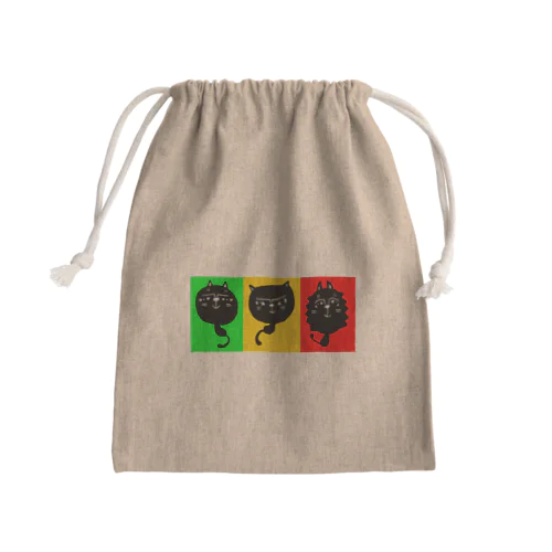 しんごうからーねこちん Mini Drawstring Bag