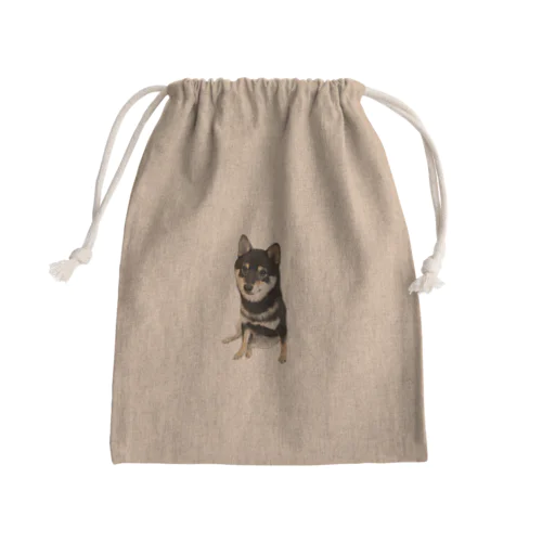 黒豆柴のお座りバック Mini Drawstring Bag