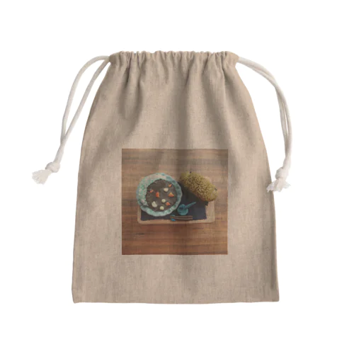 ロースカツカレー(ほんのりラムネ色) Mini Drawstring Bag