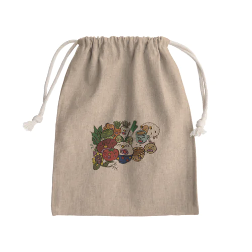 ごはんだよ、全員集合！ Mini Drawstring Bag