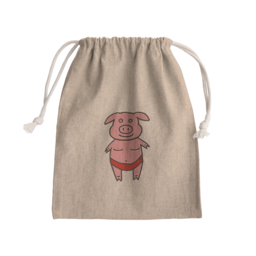 ブタ② Mini Drawstring Bag