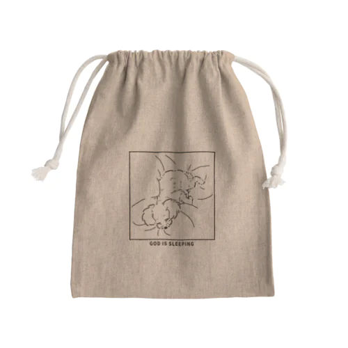 寝ているトイプードル Mini Drawstring Bag