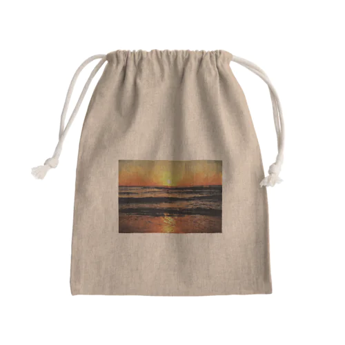 オレンジ夕日 Mini Drawstring Bag