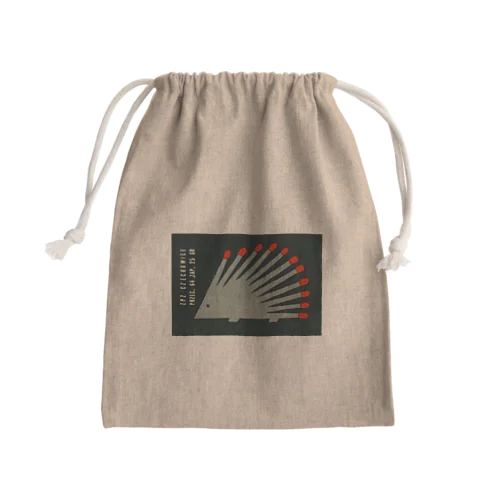 ポーランド　マッチのハリネズミ・ヘッジホッグ Mini Drawstring Bag