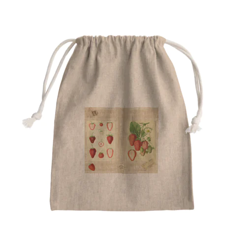 『いちごの標本帖』🍓Donation Items for cats Mini Drawstring Bag