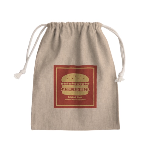 CARDINAL RED BURGER Mini Drawstring Bag