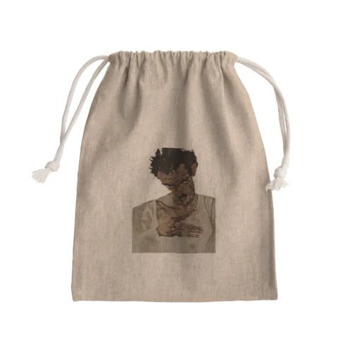 エゴン・シーレ　自画像1912　背景無し Mini Drawstring Bag
