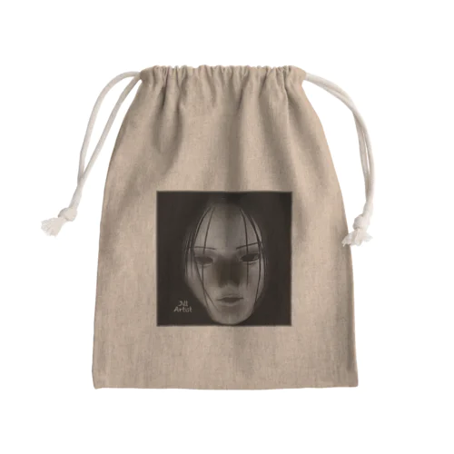 scary ghost/正方形 Mini Drawstring Bag